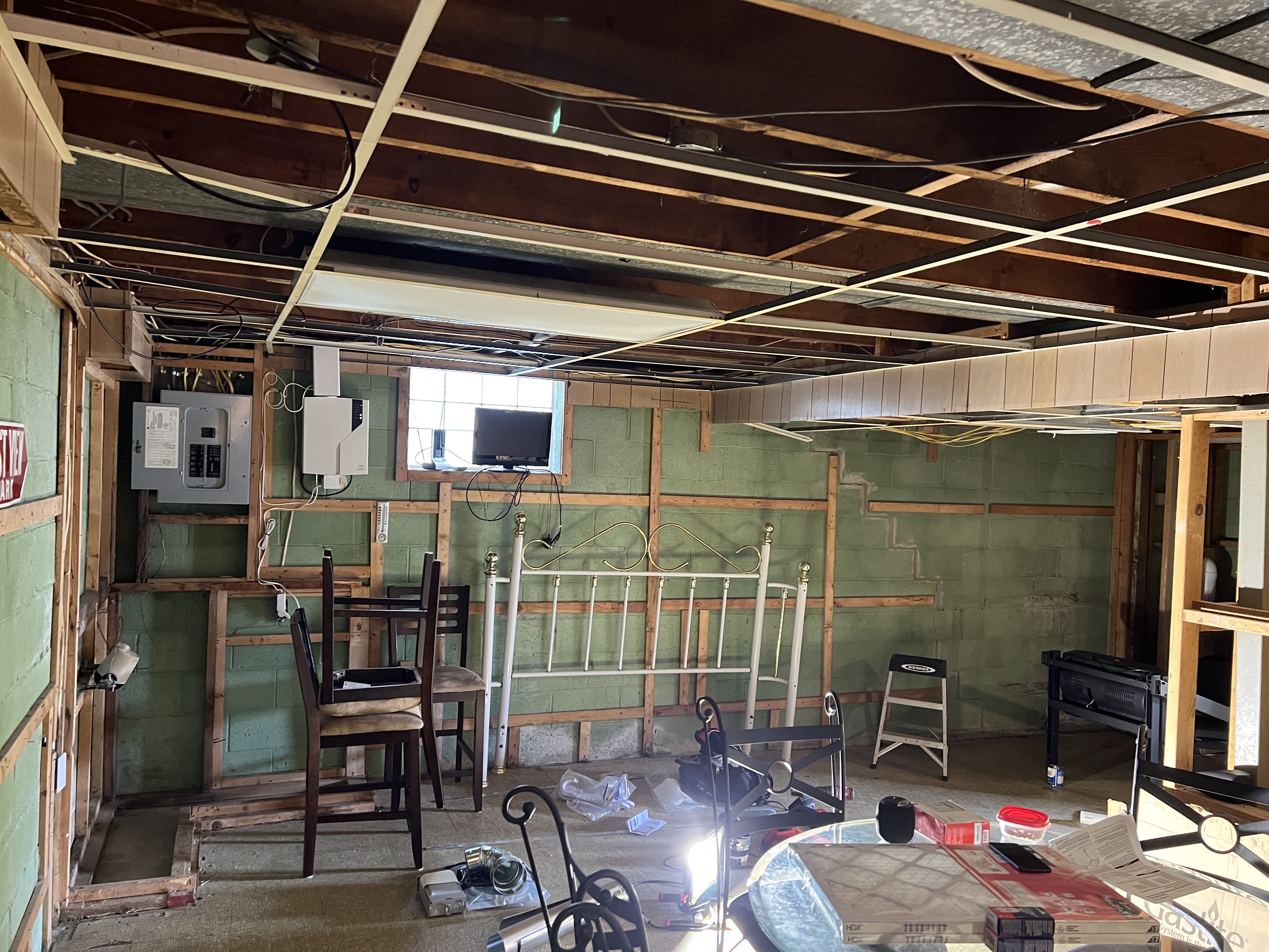 Pittsburgh basement before renovation.