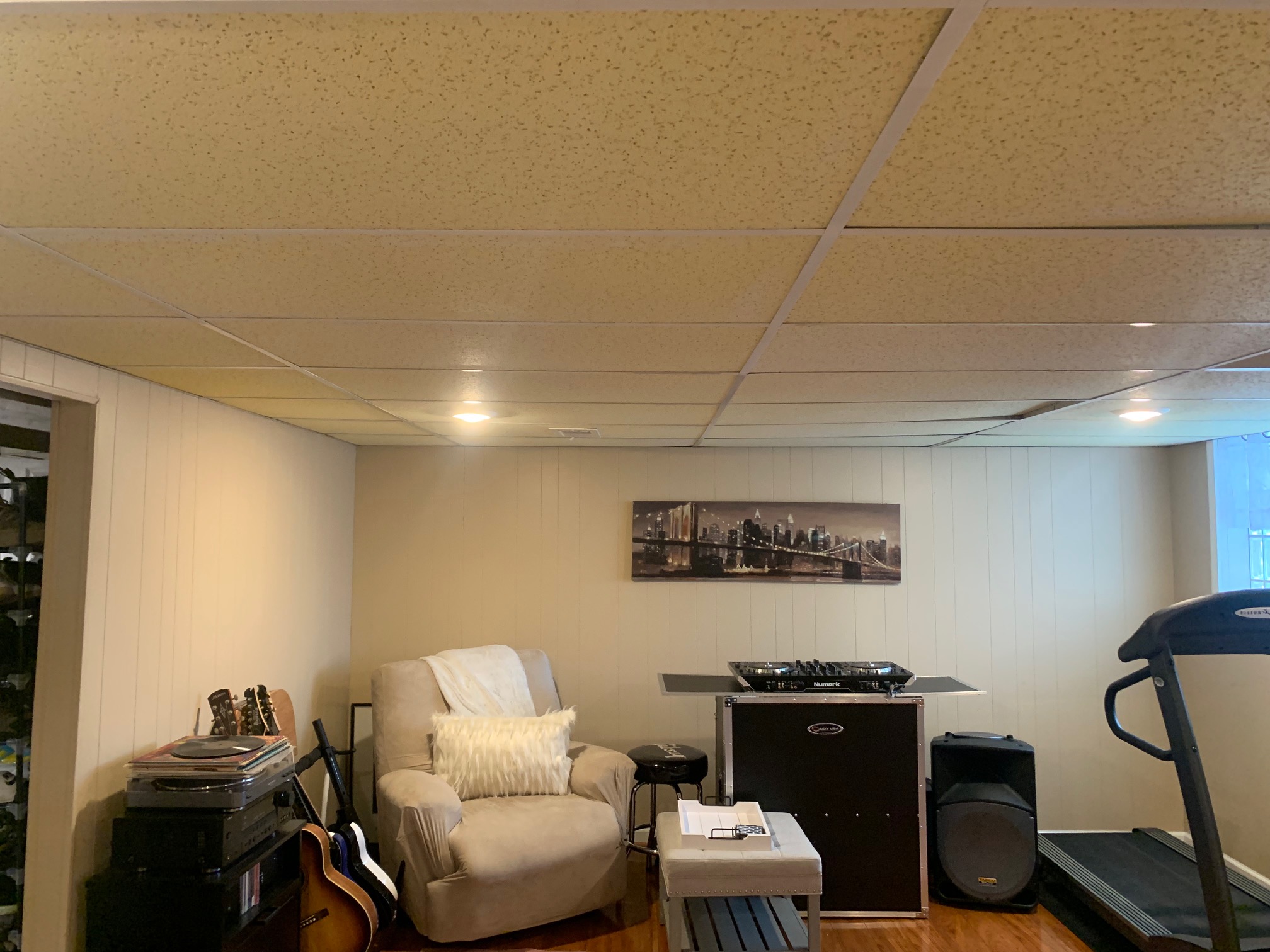 Pittsburgh drop-down ceiling before renovation