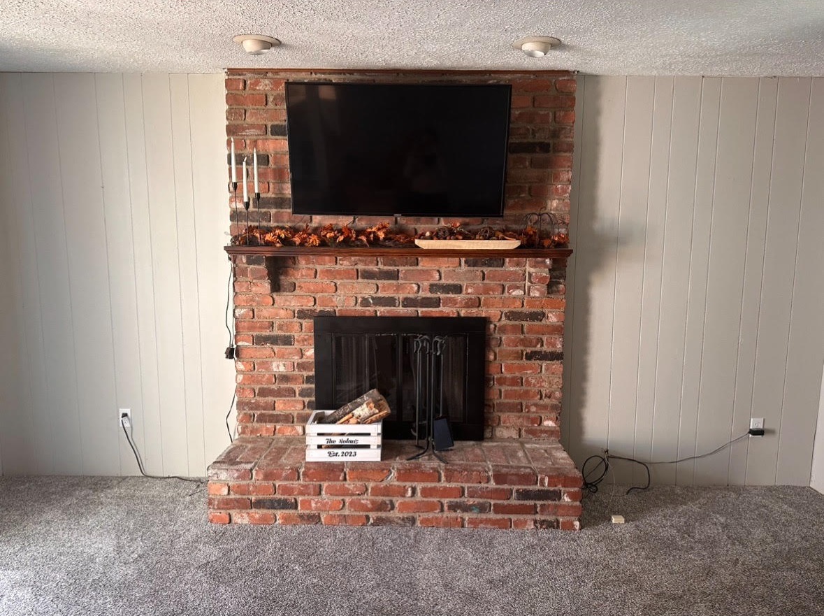 Original fireplace before remodel